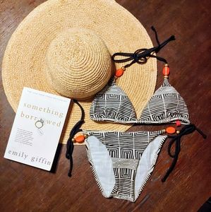 Black and White Geometric String Bikini